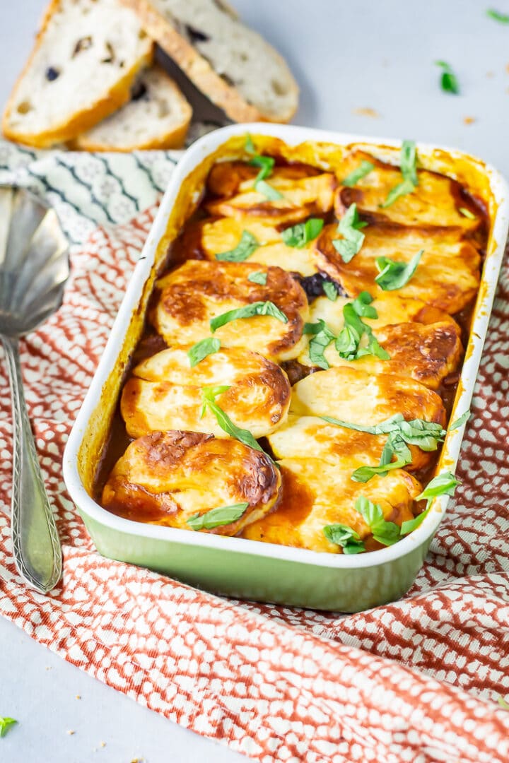 Healthy Halloumi Bake with Aubergine • The Cook Report