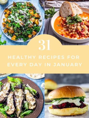 Pinterest graphic for healthy dinner recipes to make in Jan