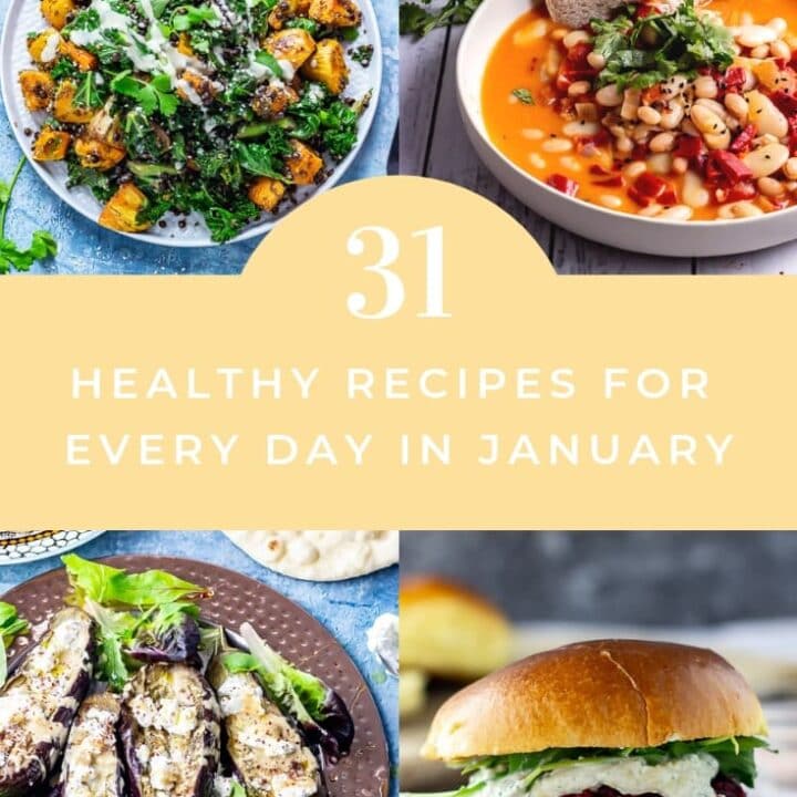 Pinterest graphic for healthy dinner recipes to make in Jan