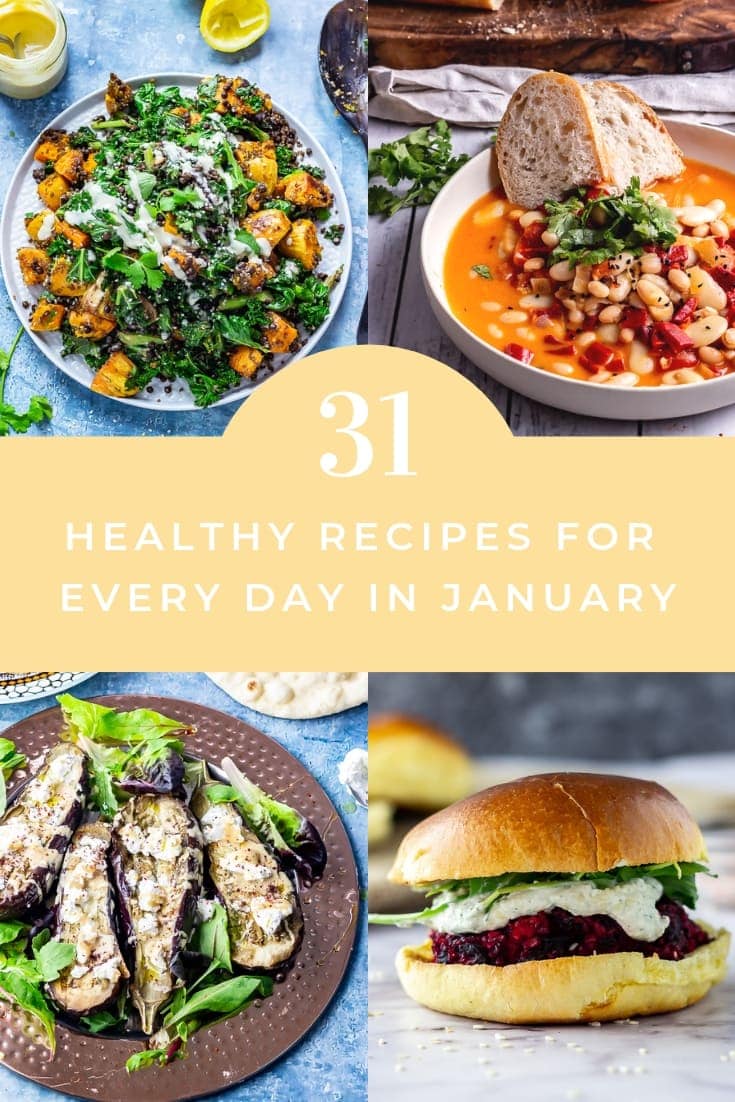 Pinterest graphic for healthy dinner recipes to make in Jan