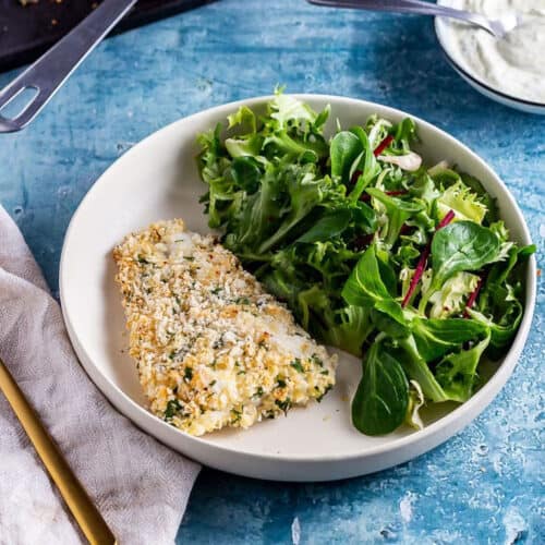Parmesan Breaded Fish with Pesto Yoghurt Dip • The Cook Report