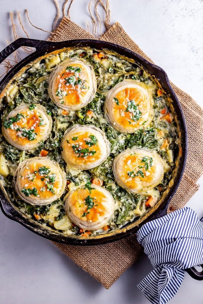 Skillet Vegetable Pie with Garlic Butter • The Cook Report