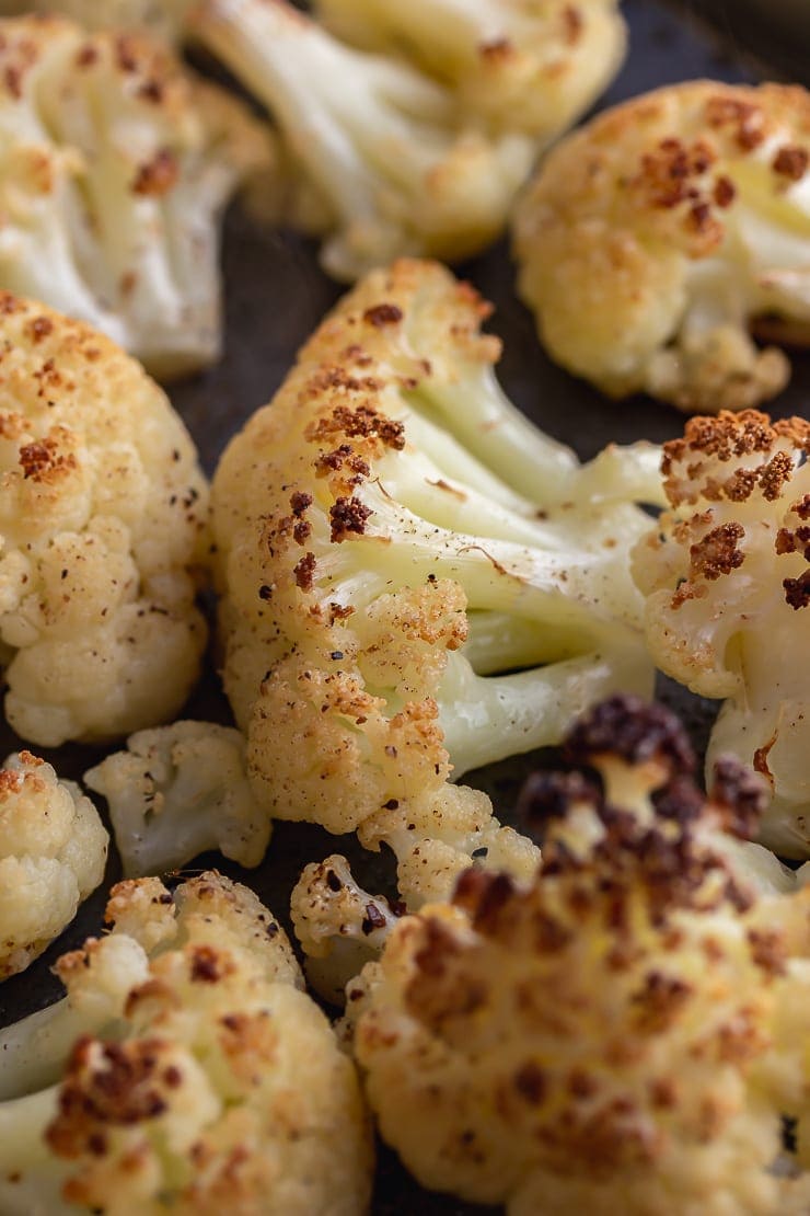 Roasted cauliflower for veggie burgers