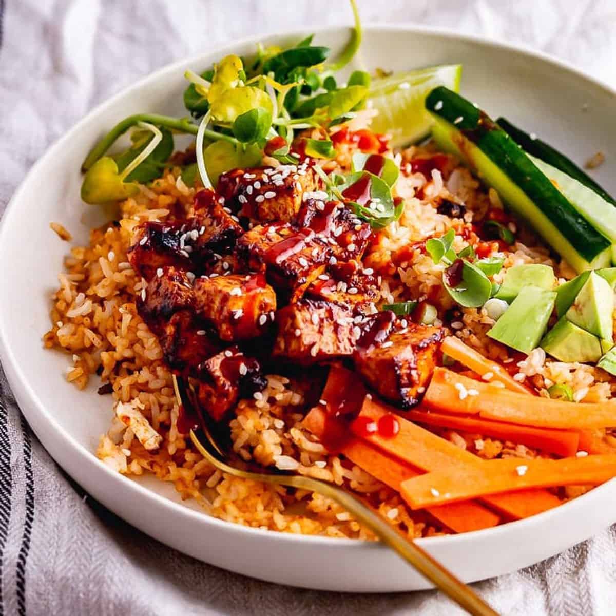 Korean Chicken Rice Bowls - Fifteen Spatulas
