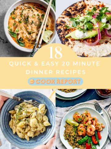 18 Quick & Easy 20 minute dinner recipes pinterest graphic