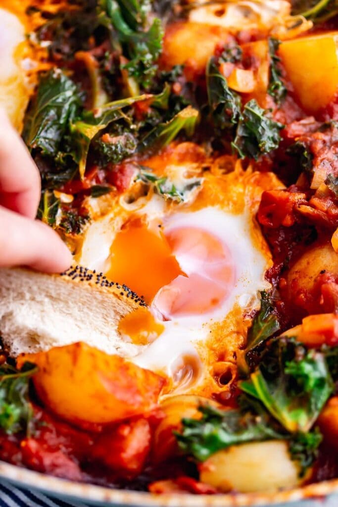 Chipotle Eggs and Potatoes with Kale • The Cook Report