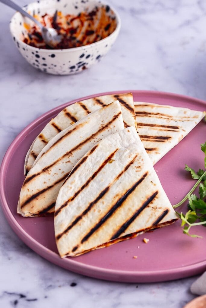 Vegetarian Quesadilla with Chipotle Aubergine • The Cook Report