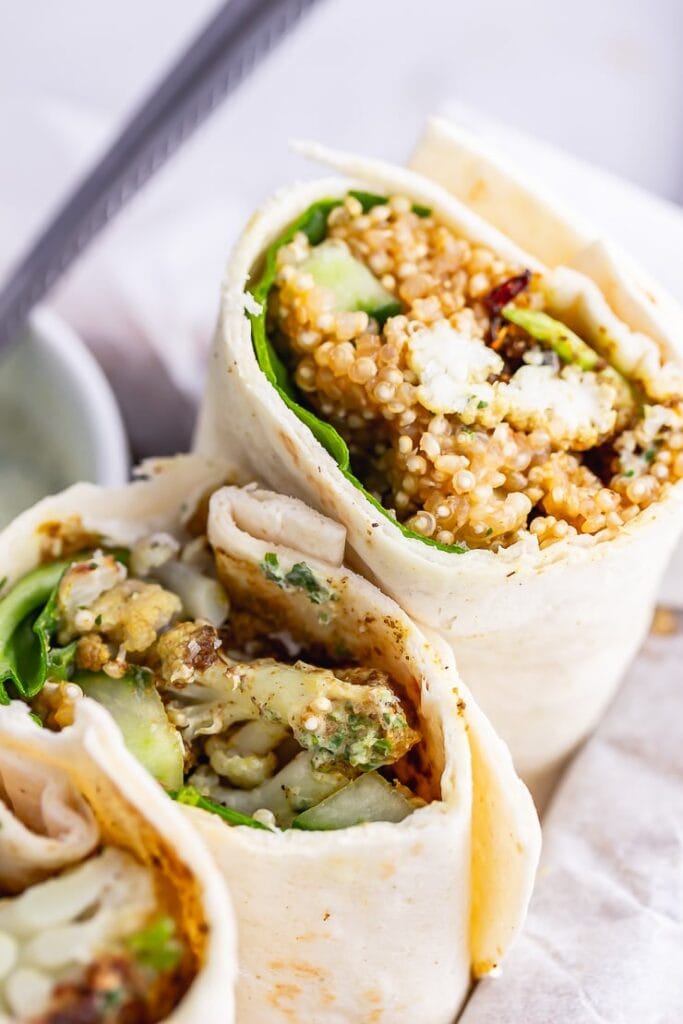Veggie Wrap with Curry Roasted Cauliflower • The Cook Report