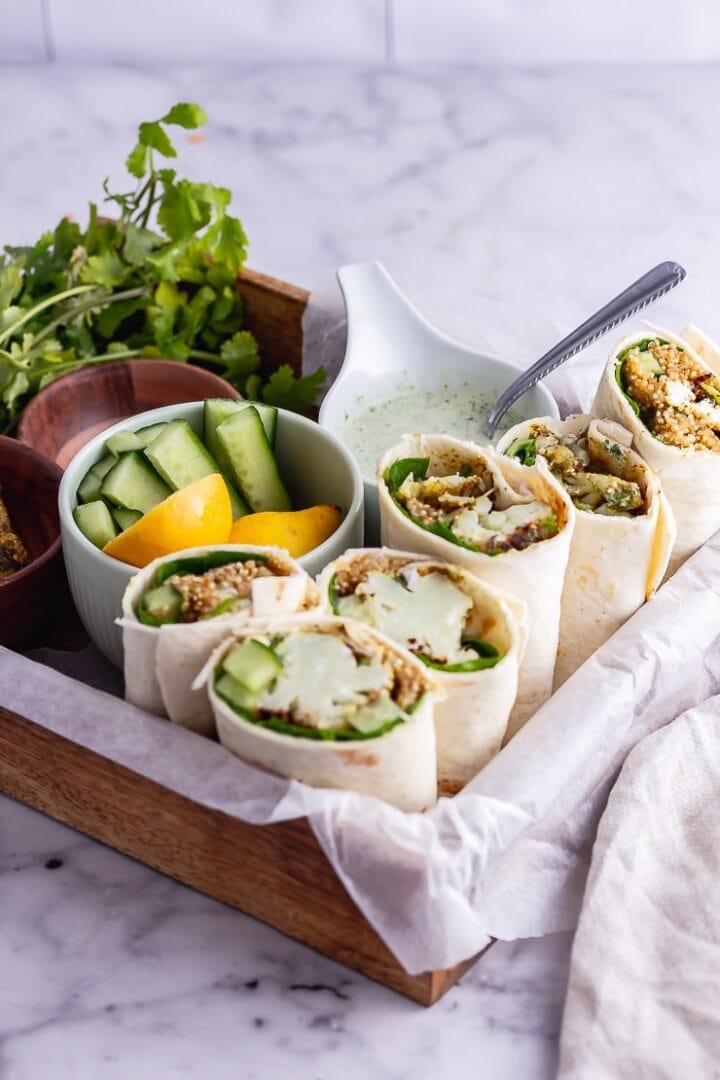 Veggie Wrap with Curry Roasted Cauliflower • The Cook Report