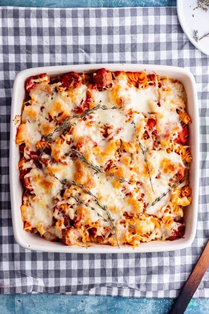 Vegetarian Sausage Pasta Bake • The Cook Report