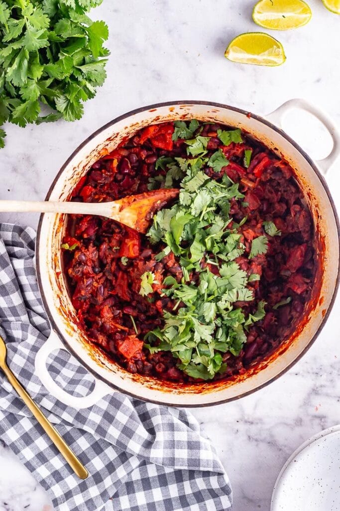 Easy Mixed Bean Chilli with Roasted Red Peppers • The Cook Report