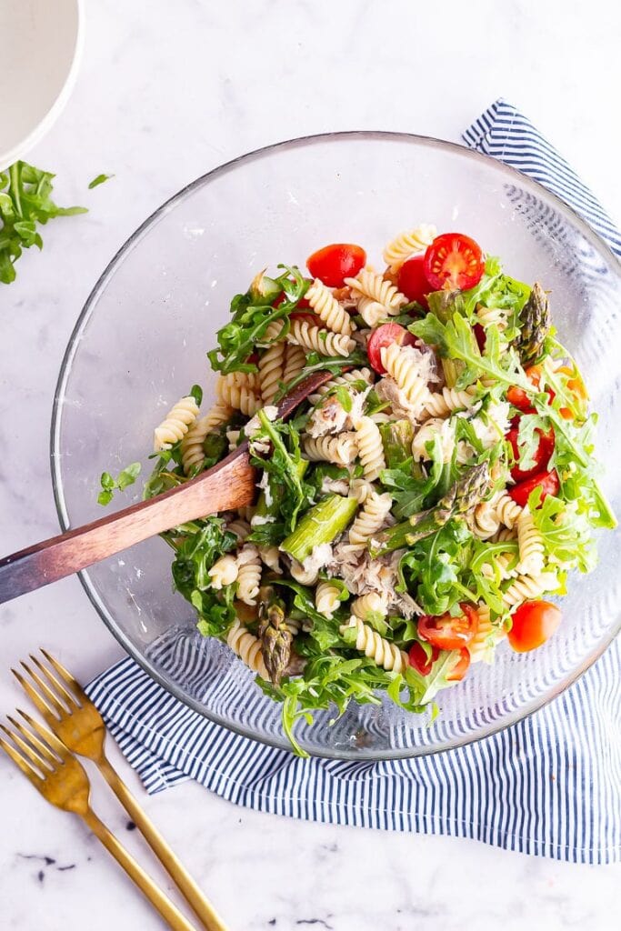 Mackerel Pasta Salad with Asparagus • The Cook Report