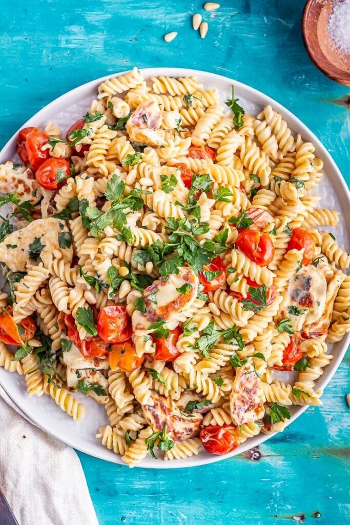 Halloumi Pasta with Tahini Dressing • The Cook Report