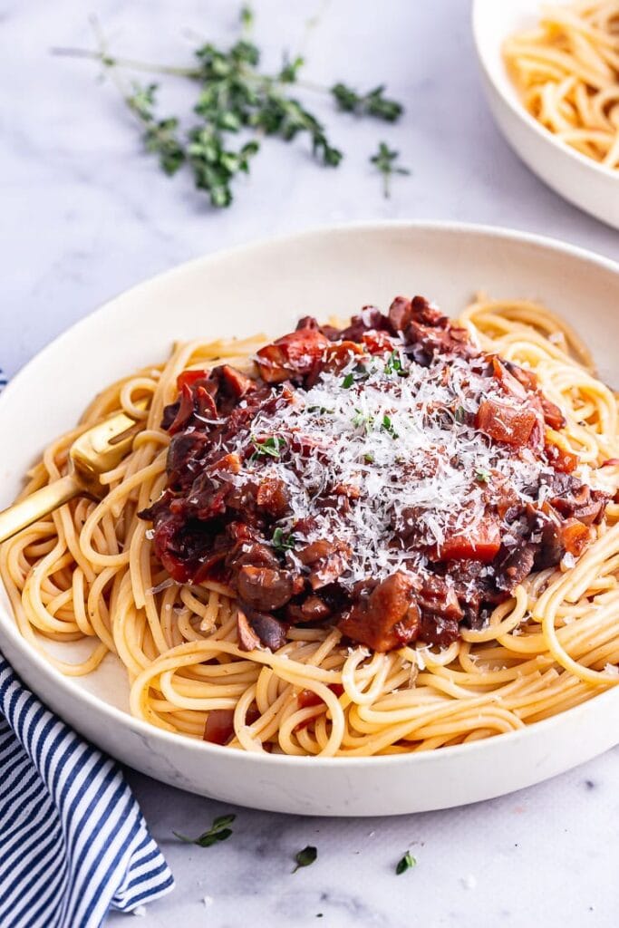 Vegetarian Spaghetti Bolognese with Mushrooms • The Cook Report