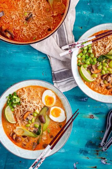 Coconut Noodle Soup with Mushroom & Edamame • The Cook Report