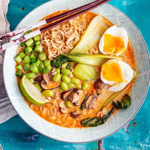 Coconut Noodle Soup with Mushroom & Edamame • The Cook Report