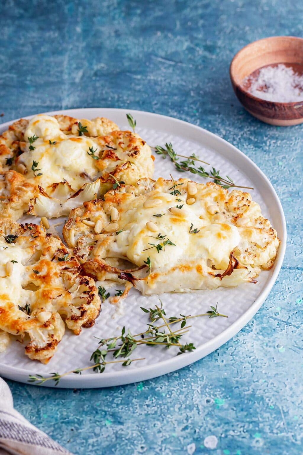 Cheesy Cauliflower Steak with Pine Nuts • The Cook Report