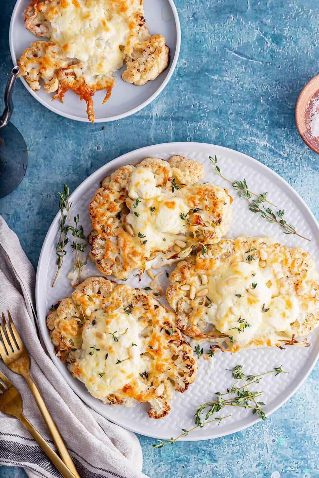 Cheesy Cauliflower Steak With Pine Nuts • The Cook Report