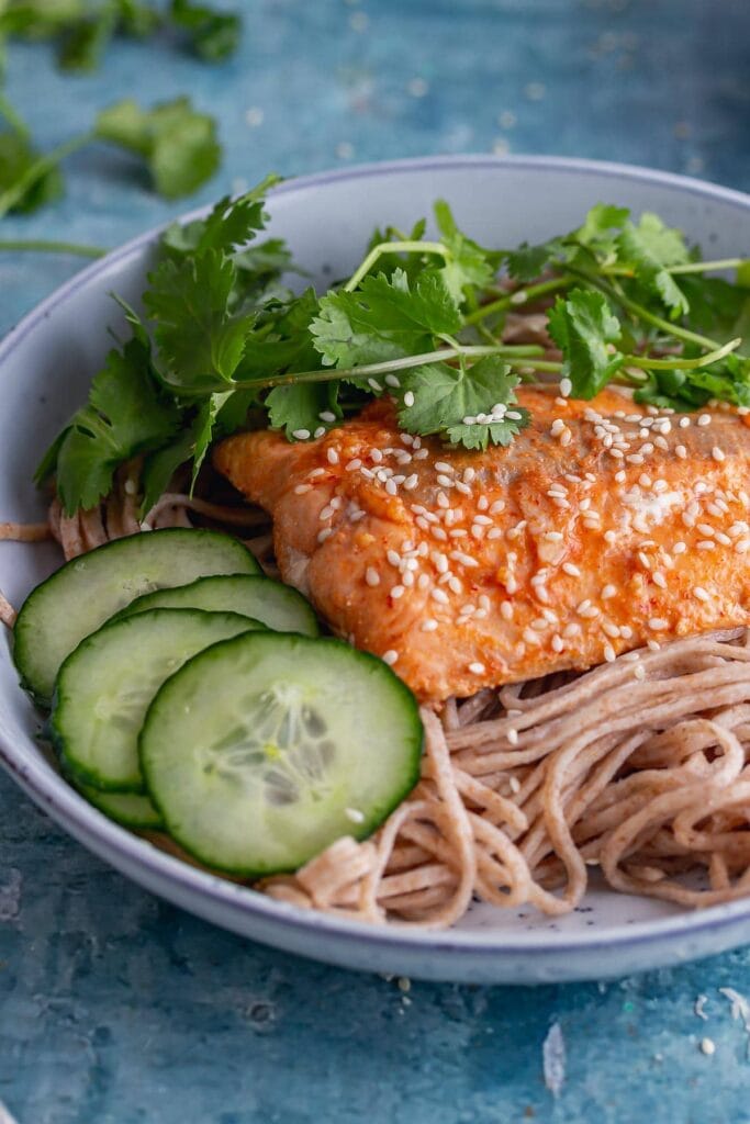 Honey Soy Salmon with Noodles & Pickled Cucumber • The Cook Report