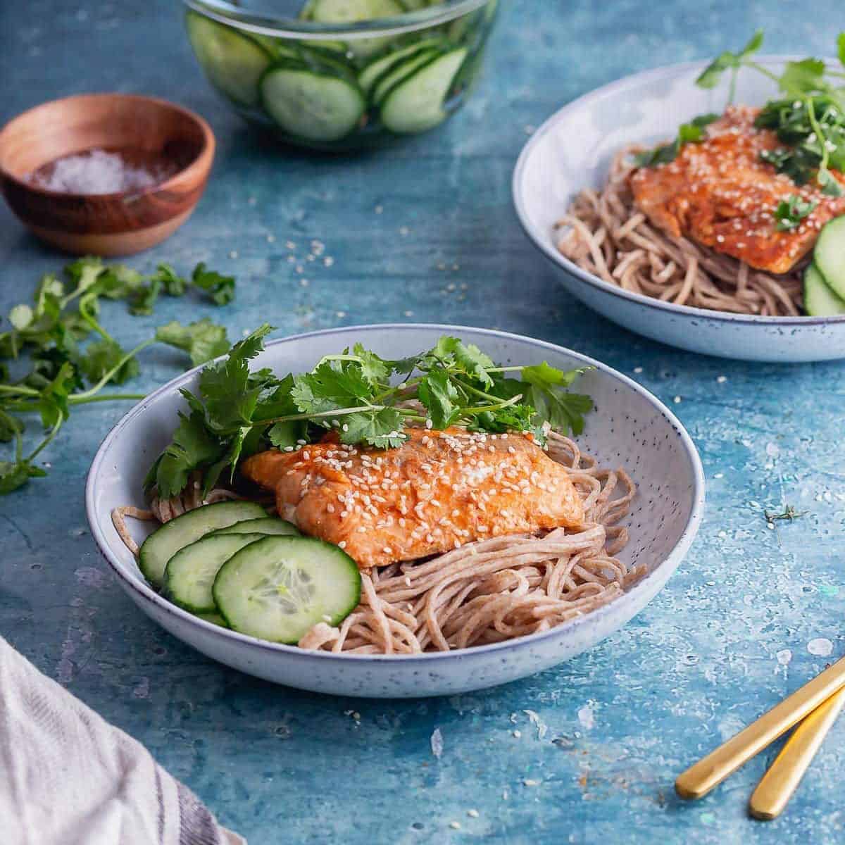 Honey Soy Salmon with Noodles & Pickled Cucumber • The Cook Report