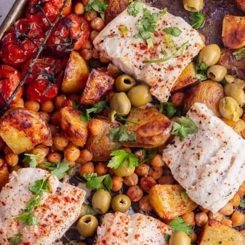 Easy Cod Traybake with Tomato, Potato & Chickpeas • The Cook Report