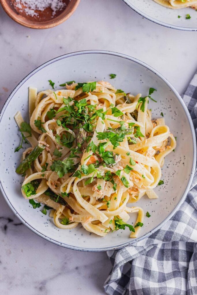 Salmon Crème Fraîche Pasta With Asparagus • The Cook Report