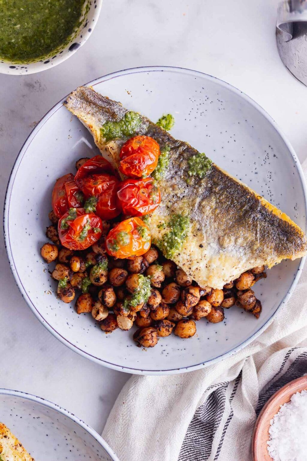 Pan Fried Sea Bass with Spiced Chickpeas • The Cook Report