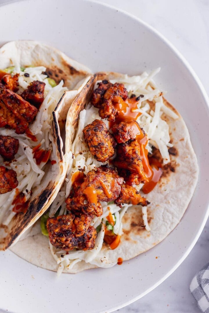 Tempeh Tacos with Quick Cabbage Slaw • The Cook Report