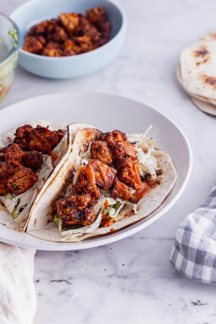 Tempeh Tacos with Quick Cabbage Slaw • The Cook Report