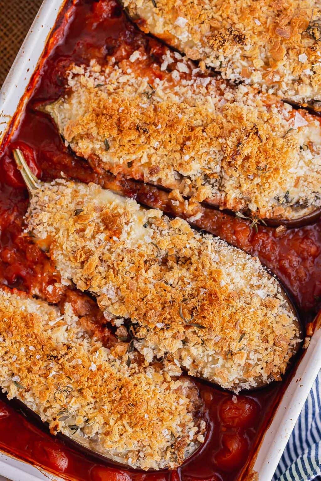 Cheesy Roasted Aubergine with Breadcrumbs • The Cook Report