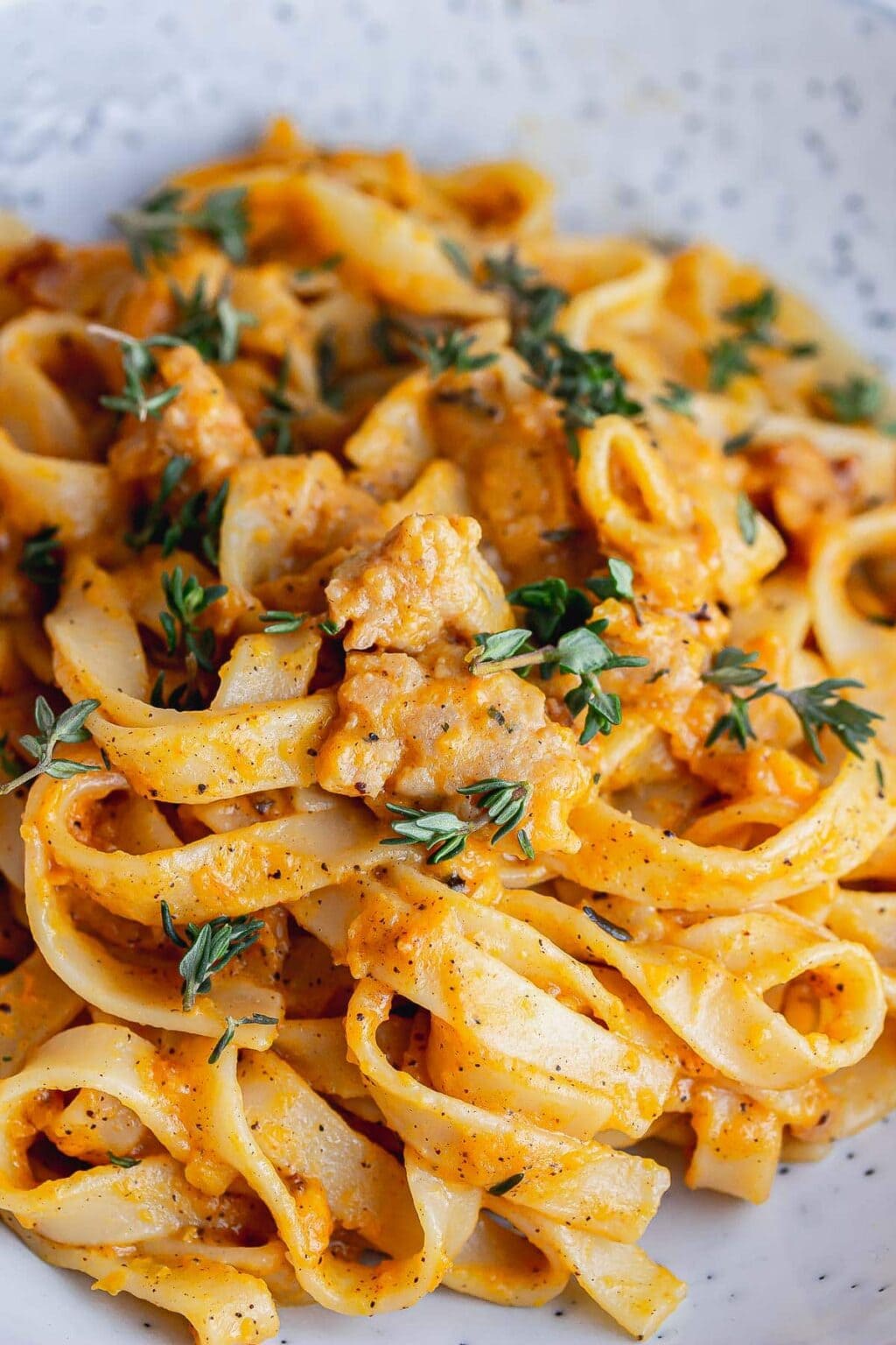 Creamy Tagliatelle with Squash and Sausage • The Cook Report