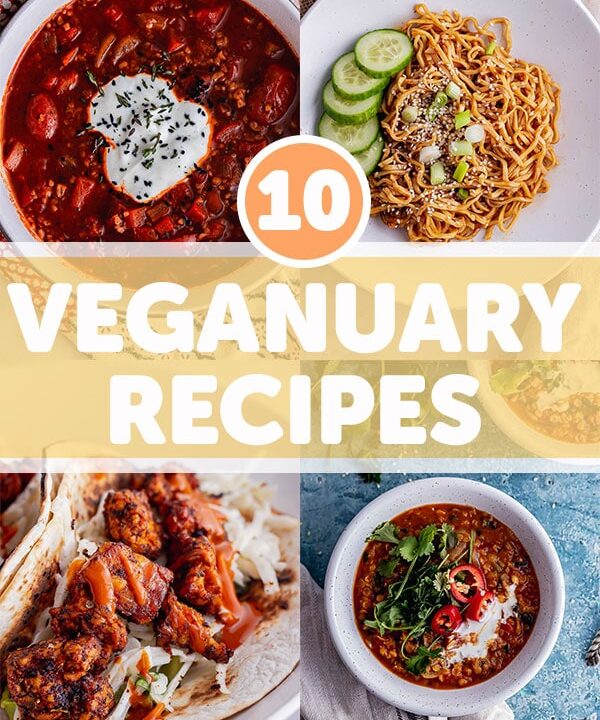 Pinterest image for veganuary recipes collection