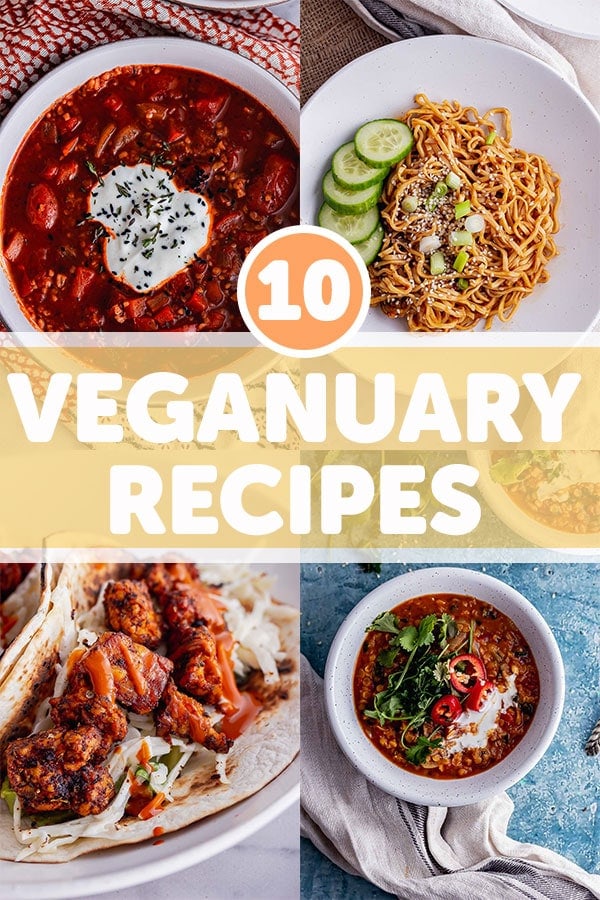 Pinterest image for veganuary recipes collection