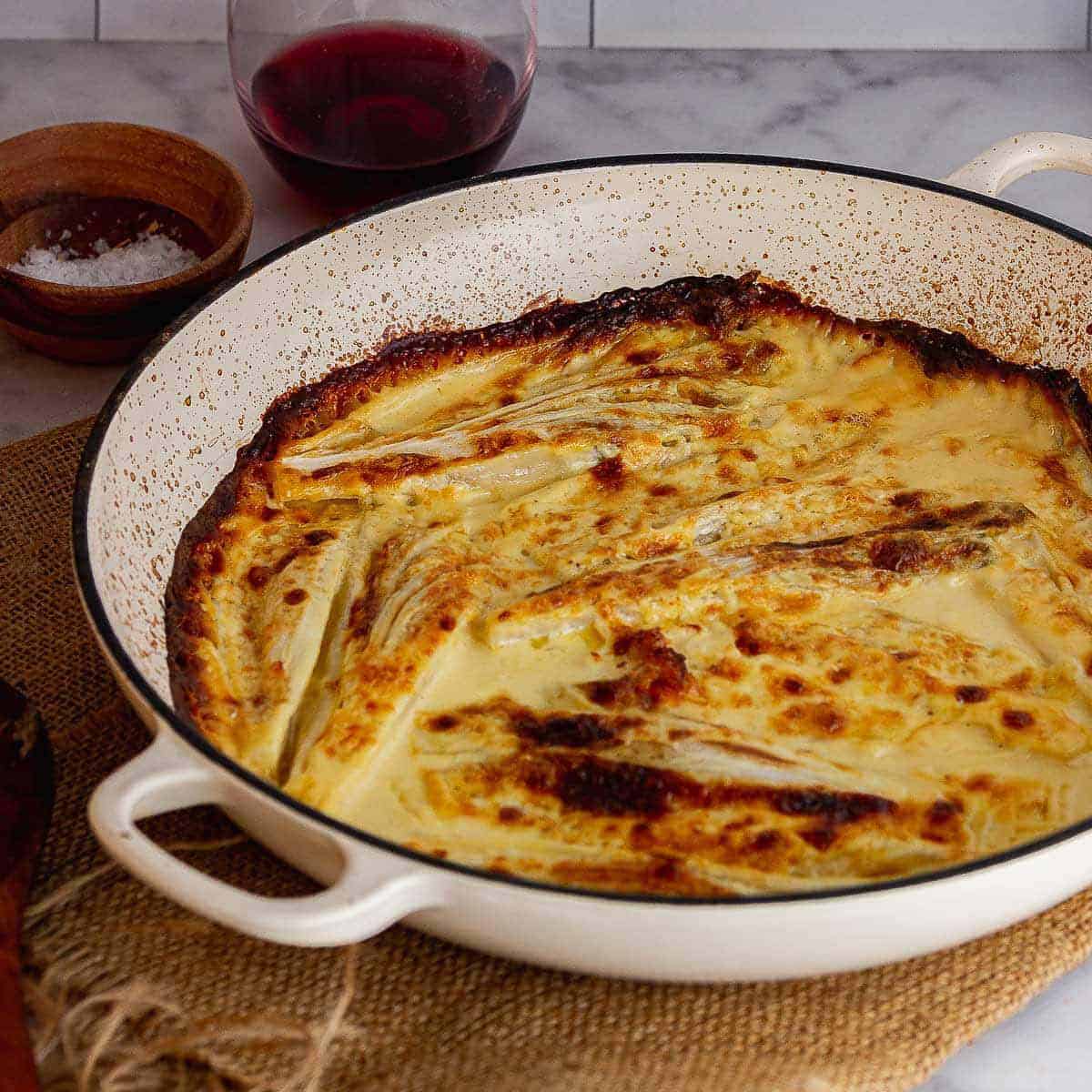 Braised Chicory Gratin with Gruyère • The Cook Report