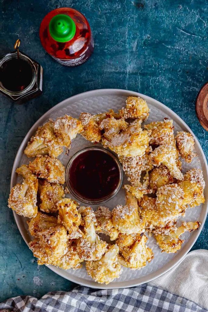 Crispy Panko Cauliflower Wings with Honey & Hot Sauce • The Cook Report