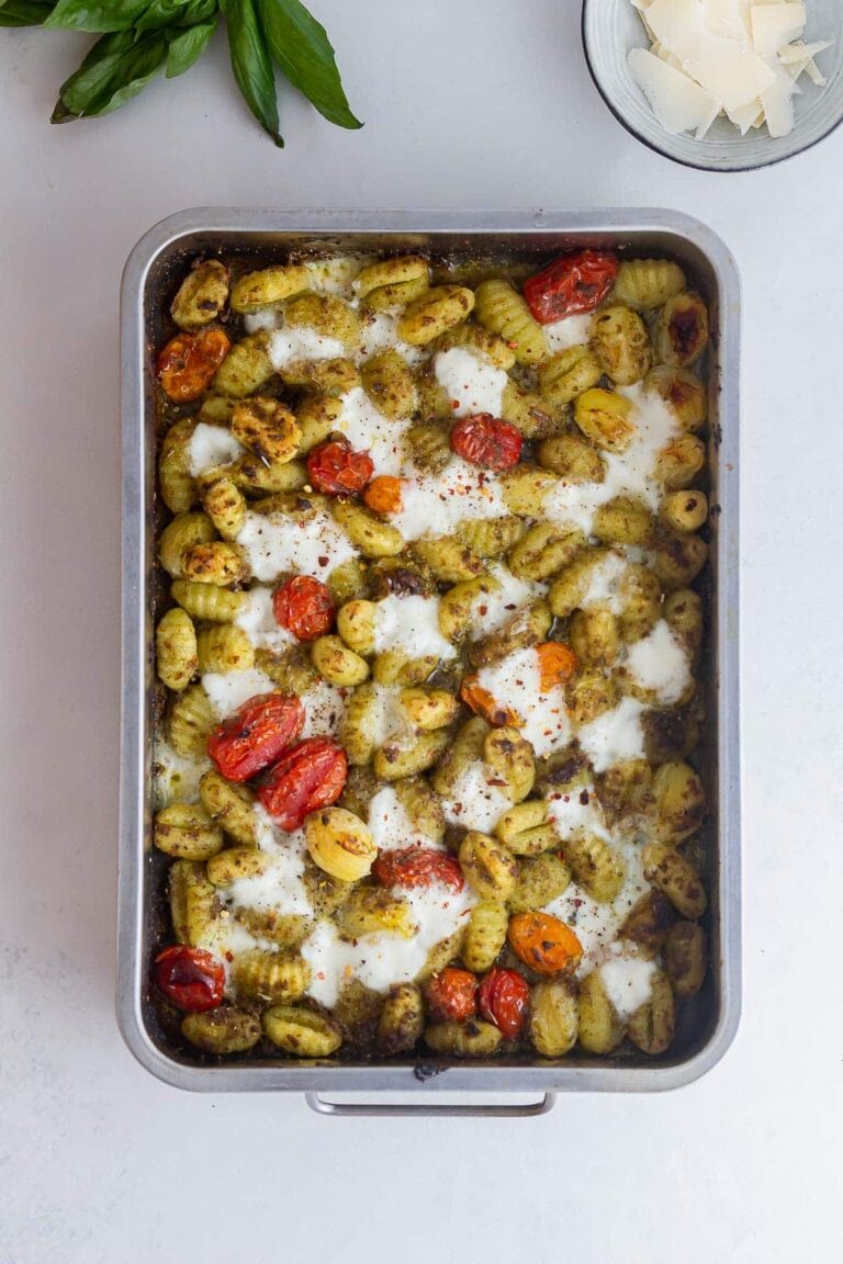 Sheet Pan Gnocchi With Tomato & Pesto • The Cook Report