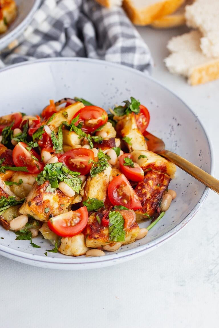 Fried Halloumi & Tomatoes with White Beans • The Cook Report