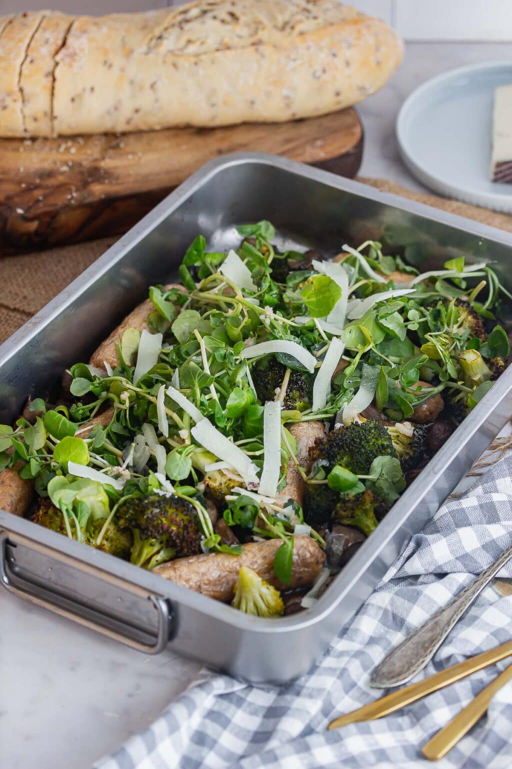 Sausage Tray Bake with Broccoli & Mushrooms • The Cook Report