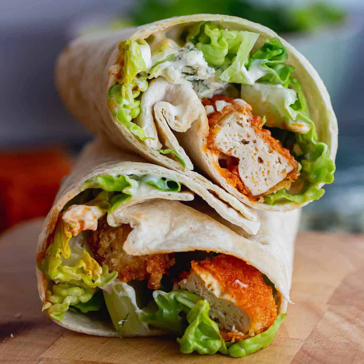 Buffalo Tofu Wraps with Blue Cheese • The Cook Report