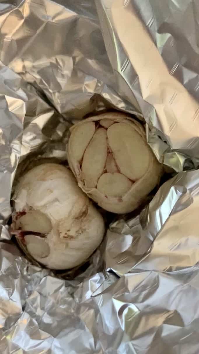 Garlic bulbs in foil