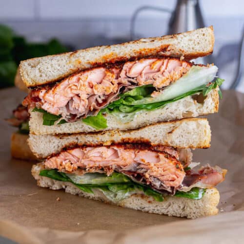Salmon Sandwich with Prosciutto & Garlic Mayo • The Cook Report