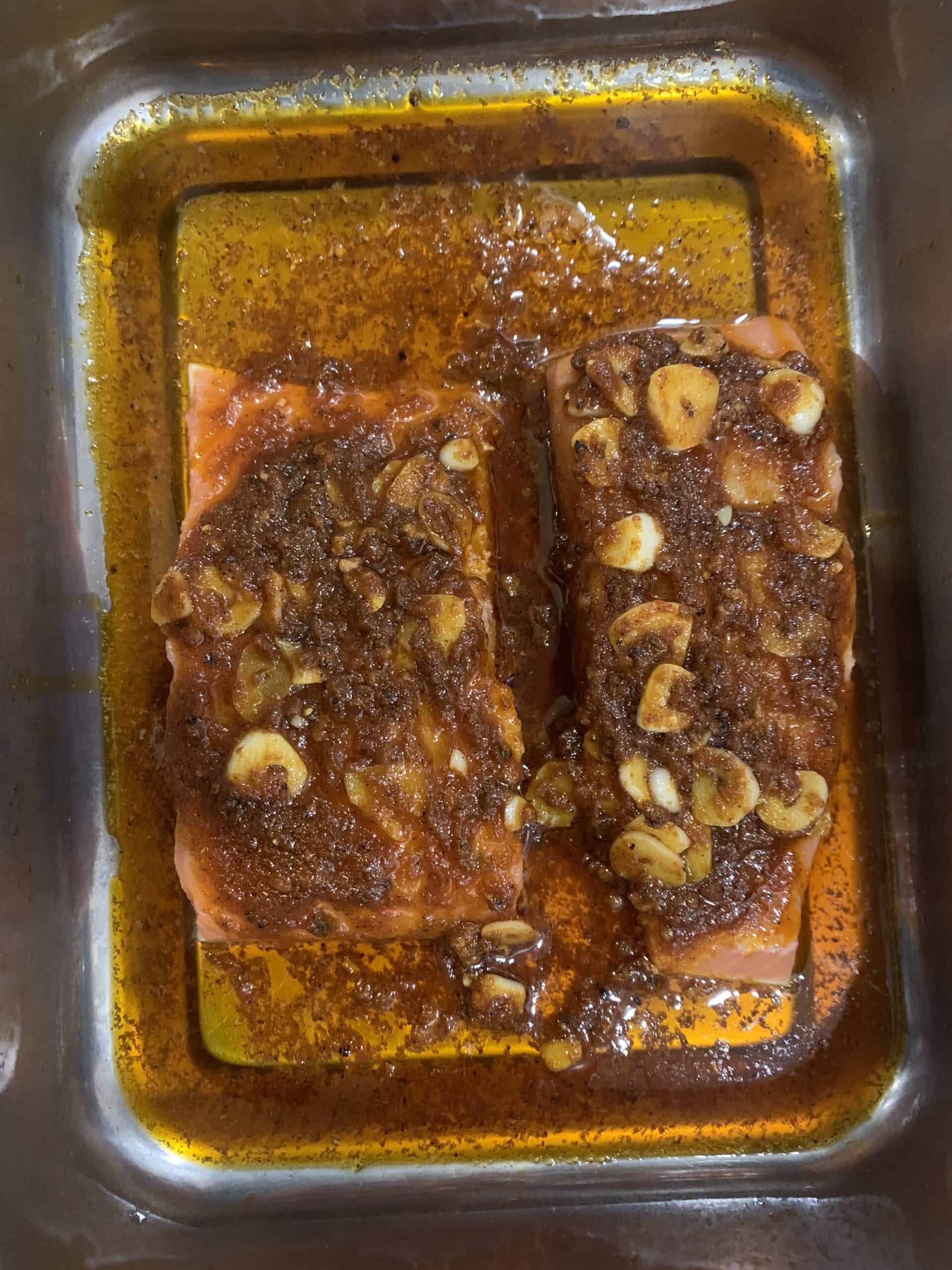 Photo of salmon topped with spicy butter