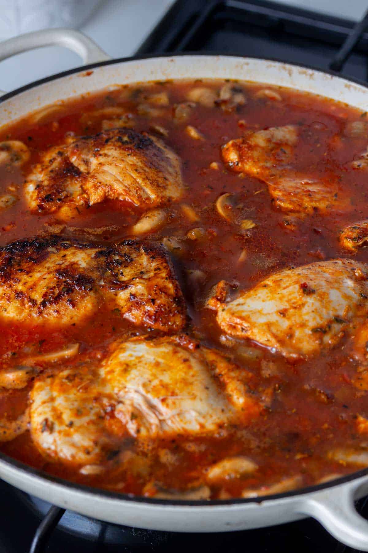 Chicken in a tomato sauce