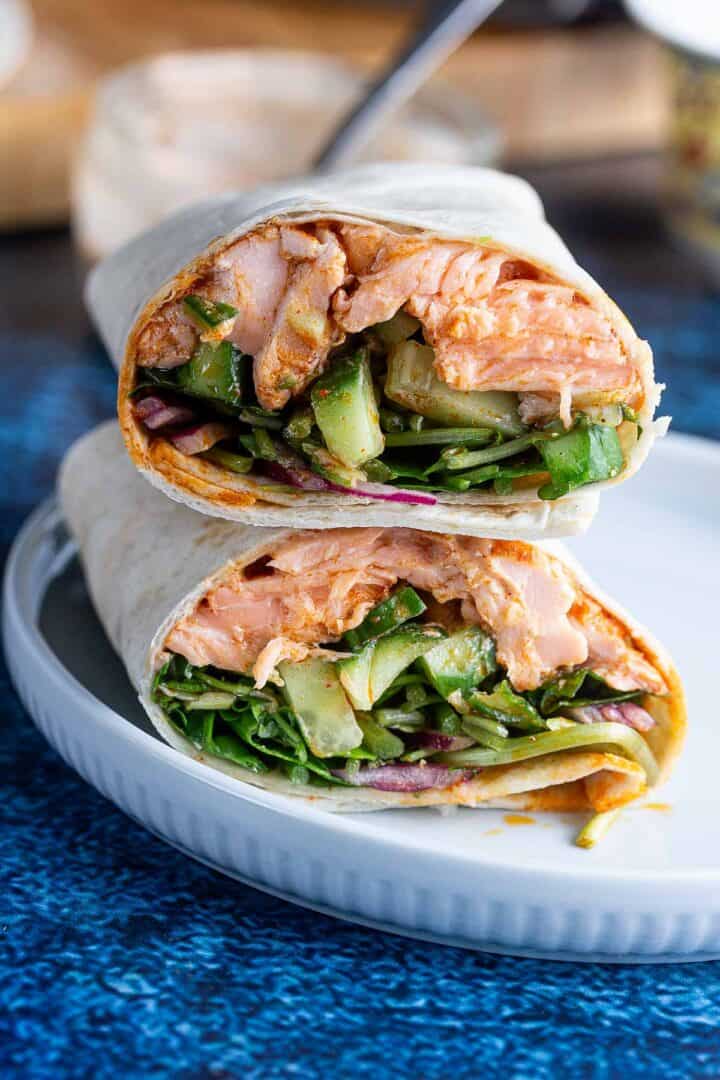 Salmon Wraps with Watercress & Spicy Mayo • The Cook Report