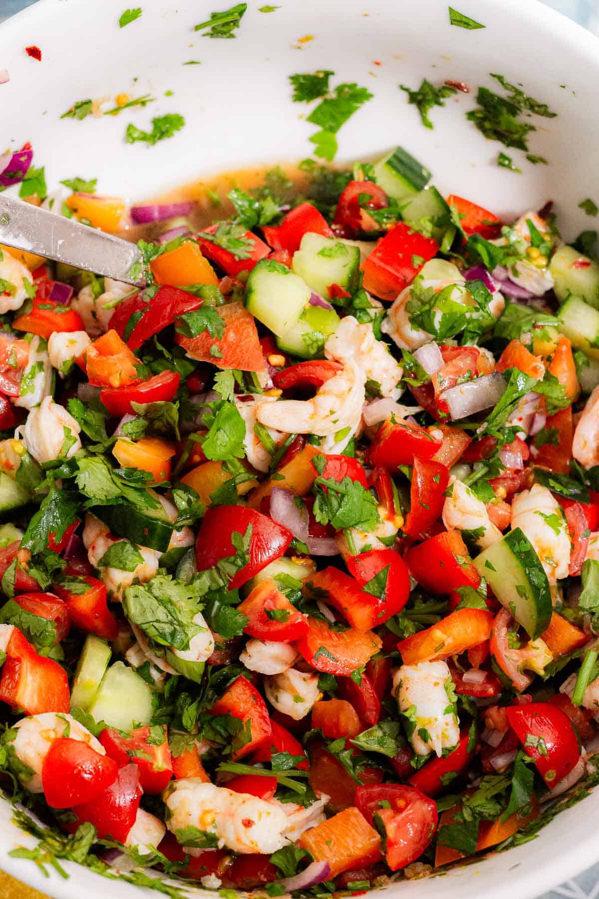 Ingredients chopped together in a bowl